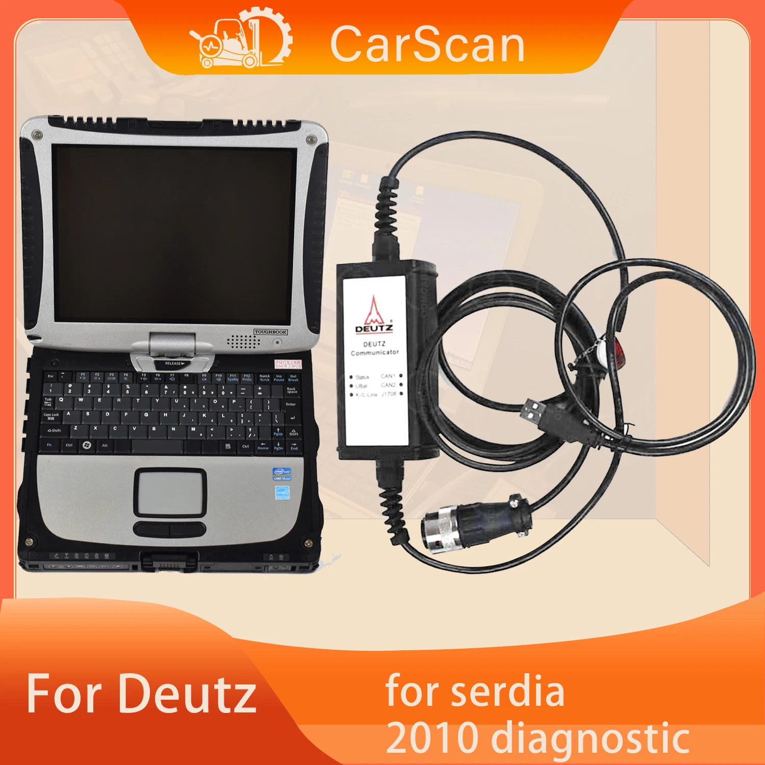 

CarScan cf19 laptop kit with serdia software for deutz engine communicator deutz decom diagnostic scanner