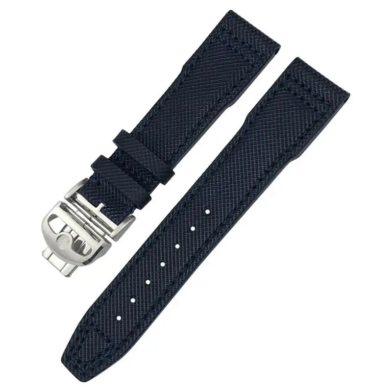 

FKMBD 20mm 21m Genuine Leather Watchband for IWC PORTOFINO PILOT'S WATCHES IW3777 Nylon Green Blue Black Cowhide Strap