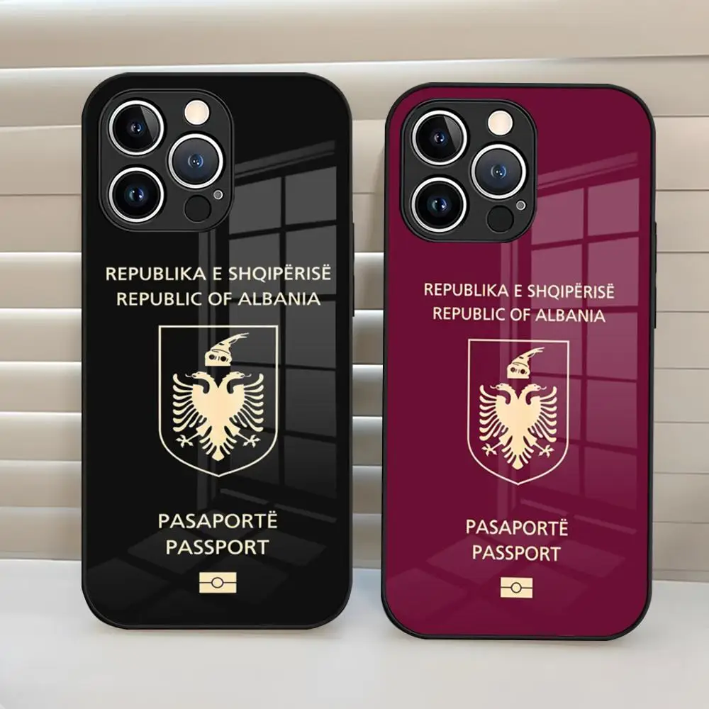 Albania Passport Phone Case Tempered Glass Back Cover for iPhone 15 Pro Max 14 Pro 12 11 13 Mini X XR XS 8 7 Plus SE
Albania Passport Phone Case Tempered Glass Back Cover for iPhone 15 Pro Max 14 Pro 12 11 13 Mini X XR XS 8 7 Plus SE