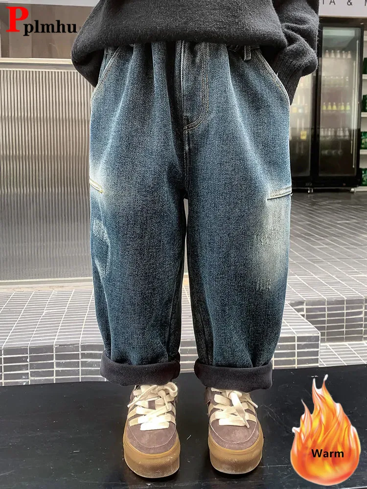 Winter Velvet Lined Boys Jeans Pants Warm Elastic High Waist Kids Vaqueros Straight Calca Plush Thick Children Jeansy Pantalones
Winter Velvet Lined Boys Jeans Pants Warm Elastic High Waist Kids Vaqueros Straight Calca Plush Thick Children Jeansy Pantalones