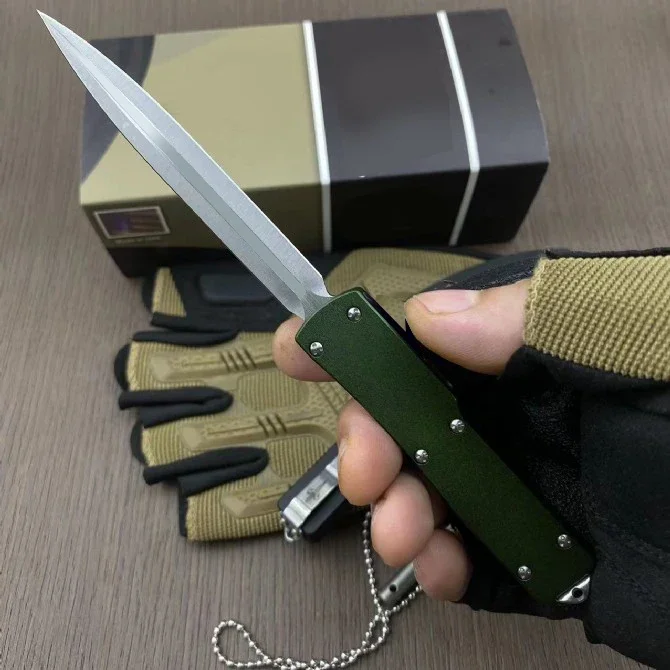 MT D2 Steel OTF Automatic KnifeCamping Hunting Knife UTX Green Aluminum Handle Multipurpose Pocket Folding Knives Tools
MT D2 Steel OTF Automatic KnifeCamping Hunting Knife UTX Green Aluminum Handle Multipurpose Pocket Folding Knives Tools