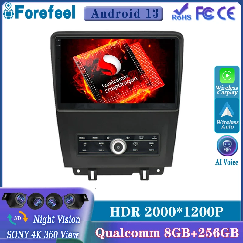 Автомобильная магнитола на Android для Ford Mustang V S-197 2009 - 2014 GPS Радио мультимедийный плеер Apple Carplay Android Авто Wifi No 2din
Автомобильная магнитола на Android для Ford Mustang V S-197 2009 - 2014 GPS Радио мультимедийный плеер Apple Carplay Android Авто Wifi No 2din