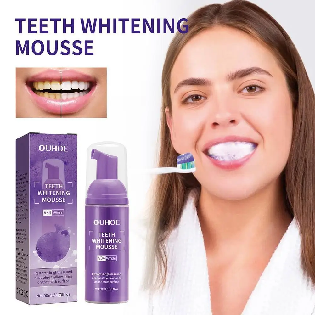 

Tooth Whitening Mousse Toothpaste Remove Plaque Yellow Stains Care Cleaning Hygiene Correction Color Breath Fresh Dental Or Q3I2