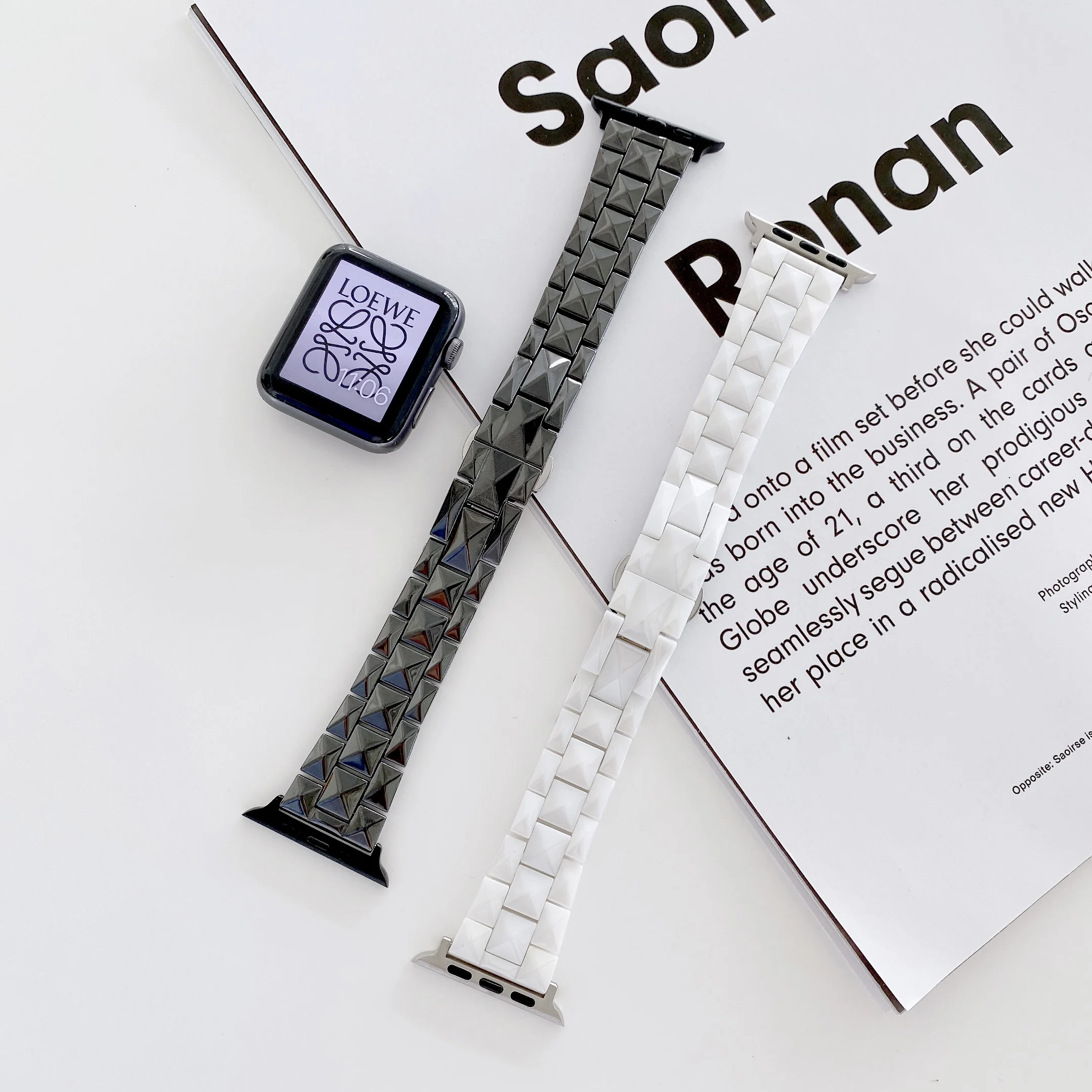 Diamond ceramic strap For Apple watch Ultra 49mm band 44mm 45mm 40mm 41mm 42mm silicone bracelet iWatch series 8 7 6 5 4 3 se 
Diamond ceramic strap For Apple watch Ultra 49mm band 44mm 45mm 40mm 41mm 42mm silicone bracelet iWatch series 8 7 6 5 4 3 se