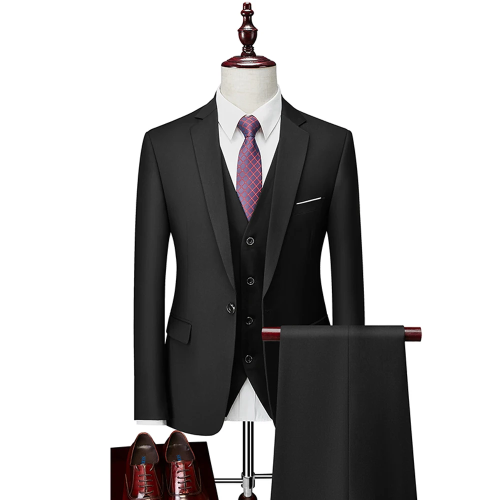 Gentle-Men Suits Black 3 Pieces Men Suit Set Business Formal Custom Wedding Dress Blazer Suits Groom (Jacket+Vest+Pants)
Gentle-Men Suits Black 3 Pieces Men Suit Set Business Formal Custom Wedding Dress Blazer Suits Groom (Jacket+Vest+Pants)