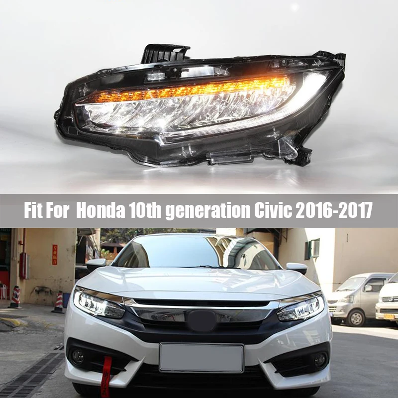 

Headlight Assembly Suitable For Honda 10th Generation Civic 2016 - 2017 Low Rise LED Headlights Modified Daytime Running Lights