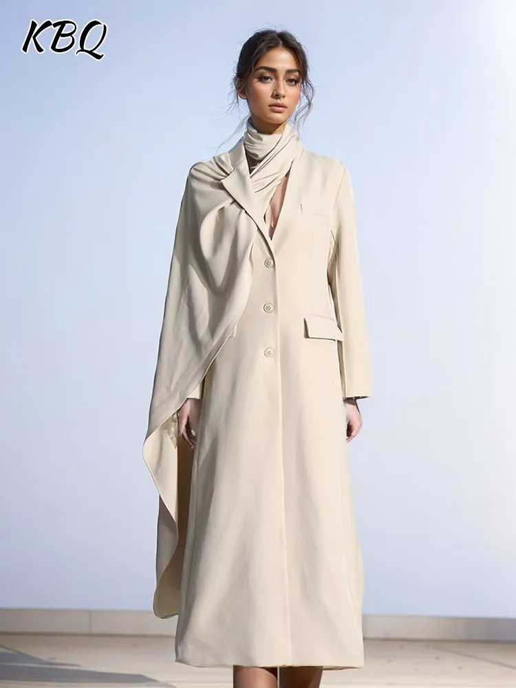 KBQ Spliced Single Breasted Solid Chic Blazer For Women Scarf Collar Long Sleeve Slimming Temperament Blazers Female Fashion New
KBQ Spliced Single Breasted Solid Chic Blazer For Women Scarf Collar Long Sleeve Slimming Temperament Blazers Female Fashion New