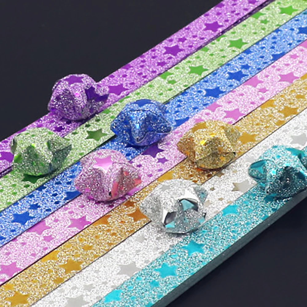 

DIY Arts Pearlescent Gradient Color Origami Stars Paper Decoration Handmade Child Hand Art Paper Craft