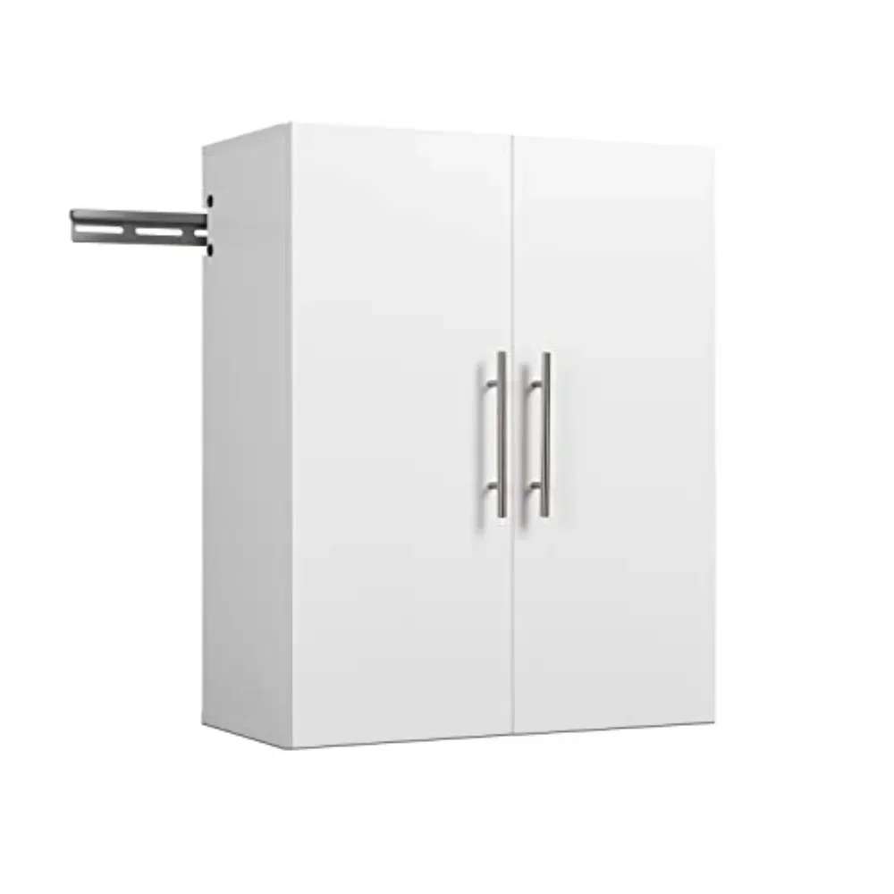 

24" Upper Storage Cabinet, White, Wall Mounted, constructed using Wood and Features Metal Handles and Adjustable Hinges