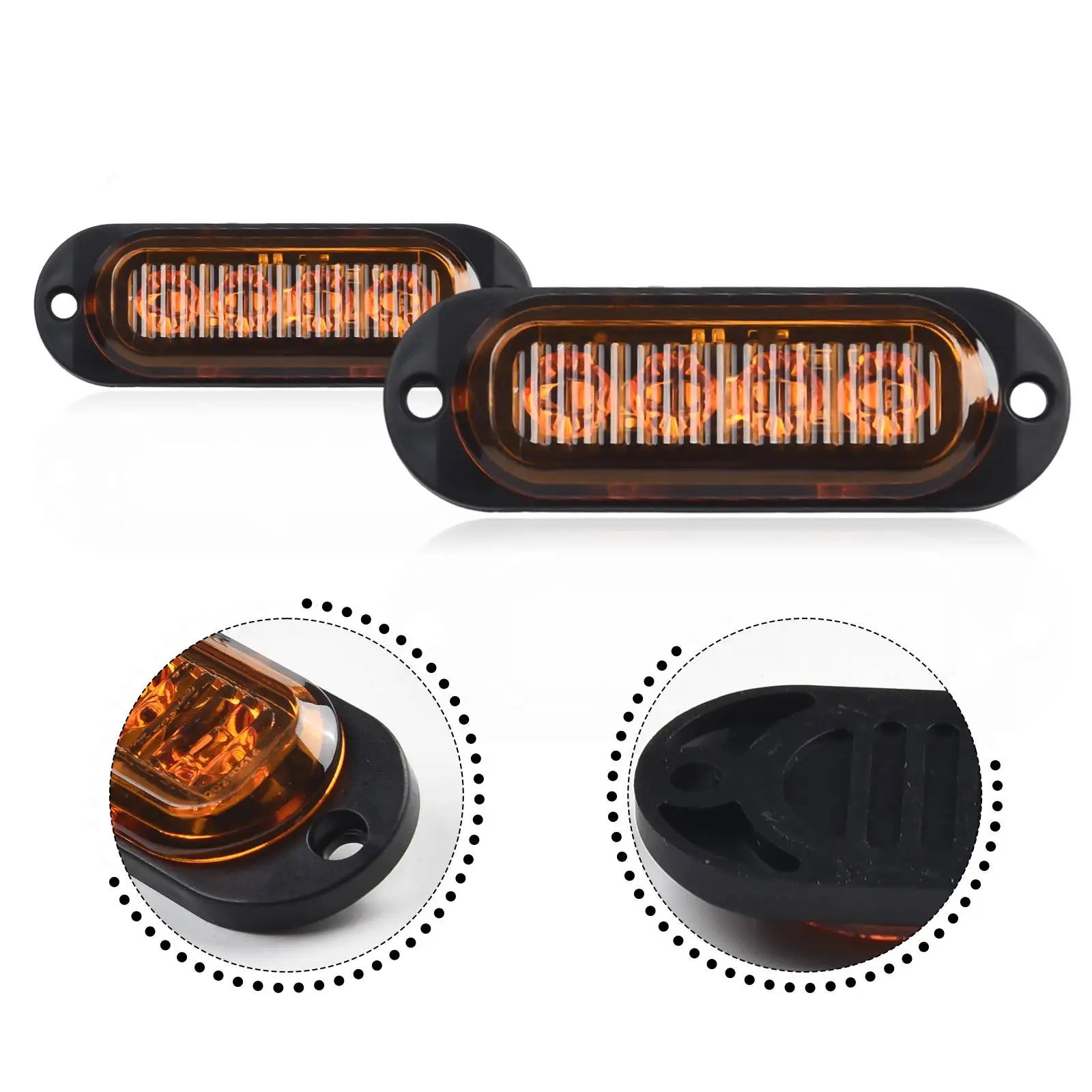 2Pcs 12V-24V Yellow LED Side Marker Clearance Light Lamp Indicator 4LED Lamp Truck Trailer Caravans Replacement Accessories
2Pcs 12V-24V Yellow LED Side Marker Clearance Light Lamp Indicator 4LED Lamp Truck Trailer Caravans Replacement Accessories