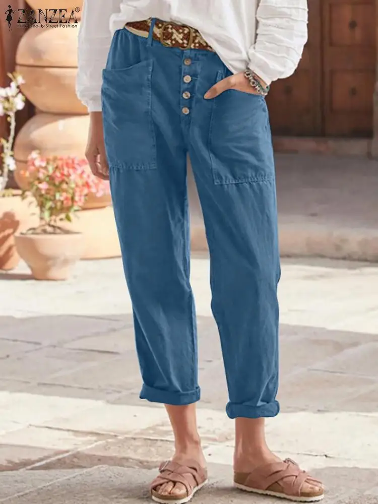 ZANZEA Autumn Fashion OL Office Pantalon Woman Vintage Solid Pants Casual Streetwear Trousers Female Elegant Side Pocket Palazzo
ZANZEA Autumn Fashion OL Office Pantalon Woman Vintage Solid Pants Casual Streetwear Trousers Female Elegant Side Pocket Palazzo