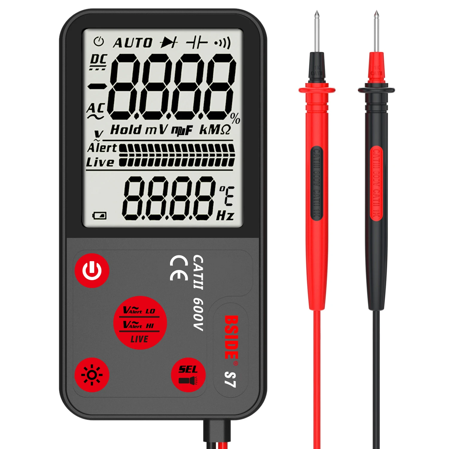 BSIDE ADMS7 6000 Counts Voltage Tester 3.5'' Large LCD Digital Smart Multimeter Triple Display TRMS DMM with Analog Bargraph
BSIDE ADMS7 6000 Counts Voltage Tester 3.5'' Large LCD Digital Smart Multimeter Triple Display TRMS DMM with Analog Bargraph