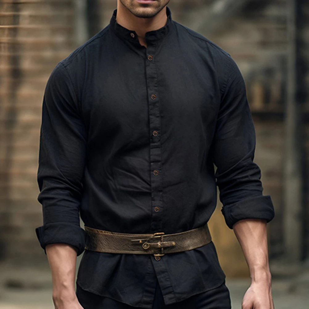 Comfy Fashion Shirt Top For Vacation Grandad Collar Holiday Long Sleeve Loose Men Retro Stand Collar Tops Vintage
Comfy Fashion Shirt Top For Vacation Grandad Collar Holiday Long Sleeve Loose Men Retro Stand Collar Tops Vintage