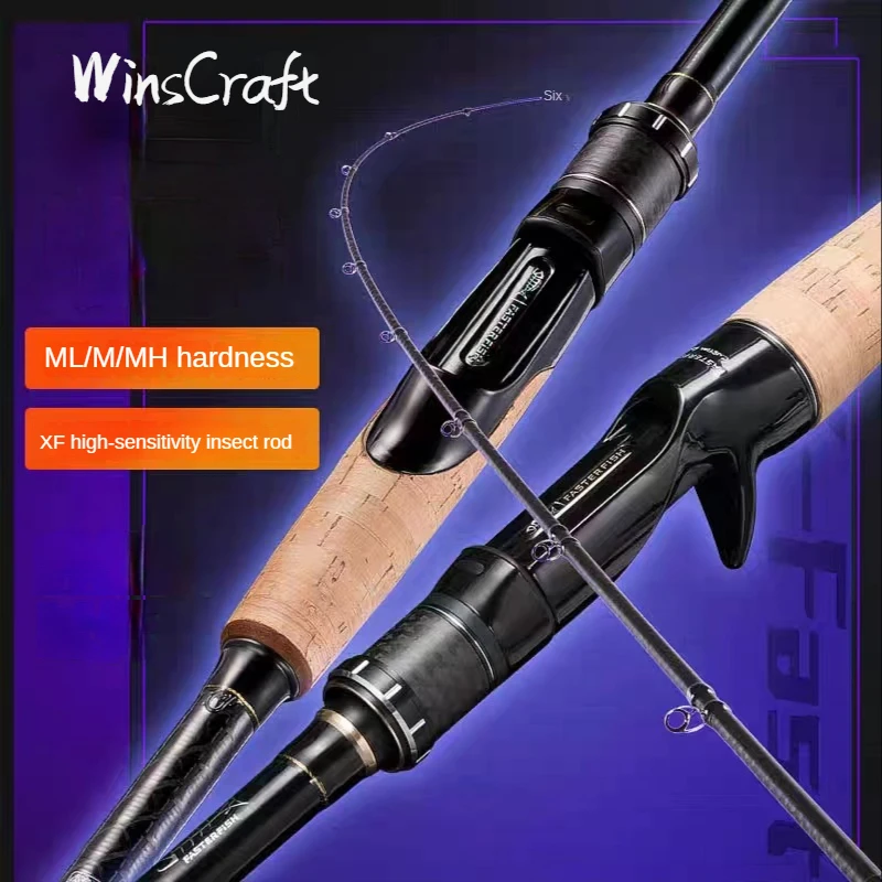 Ультралегкий жесткий спиннинг WinsCraft, 2 секции, карбоновая удочка для заброса приманки, Супербыстрое действие, удочка для ловли китайской рыбы 
Ультралегкий жесткий спиннинг WinsCraft, 2 секции, карбоновая удочка для заброса приманки, Супербыстрое действие, удочка для ловли китайской рыбы