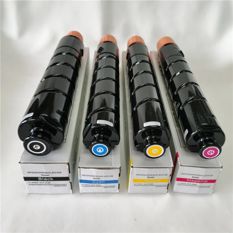4PCS/Set NPG-45 GPR-30 C-EXV28 TN BK650g CMY480g Toner Cartridge For Canon ADV C5045 C5051 C5250 C5255 G45 NPG45 GPR30 CEXV28
4PCS/Set NPG-45 GPR-30 C-EXV28 TN BK650g CMY480g Toner Cartridge For Canon ADV C5045 C5051 C5250 C5255 G45 NPG45 GPR30 CEXV28
