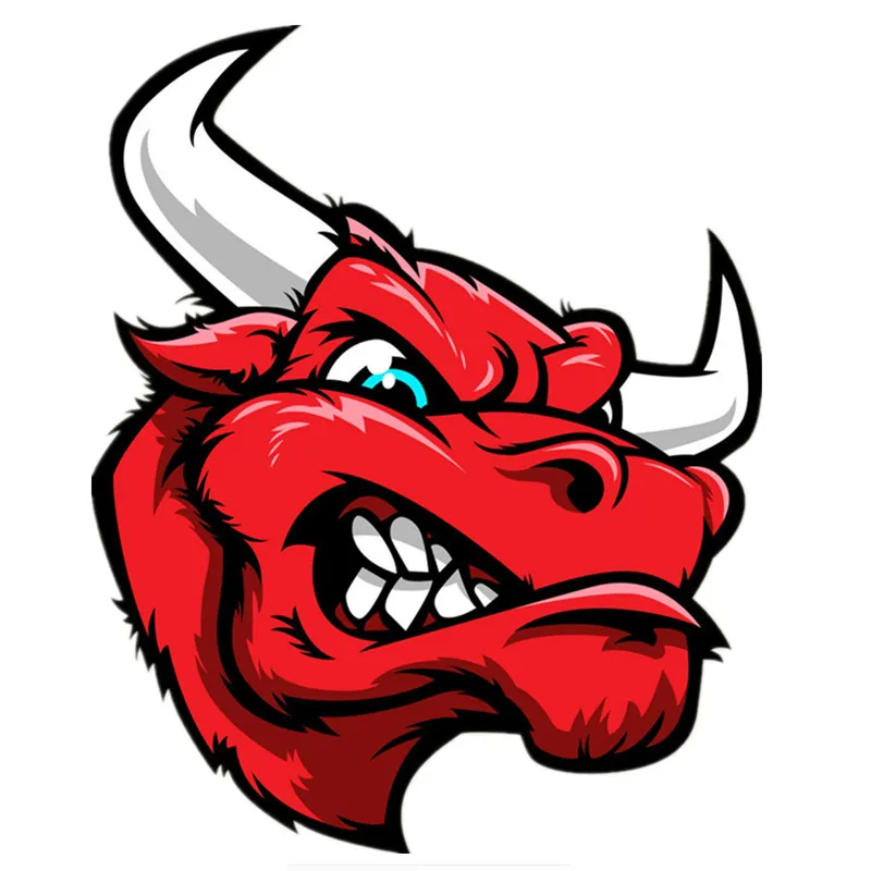 

V20# Car Sticker Angry Bull Head Red Waterproof Vinyl Decal Car Accessories Pegatinas Para Coche DIY Car Styling