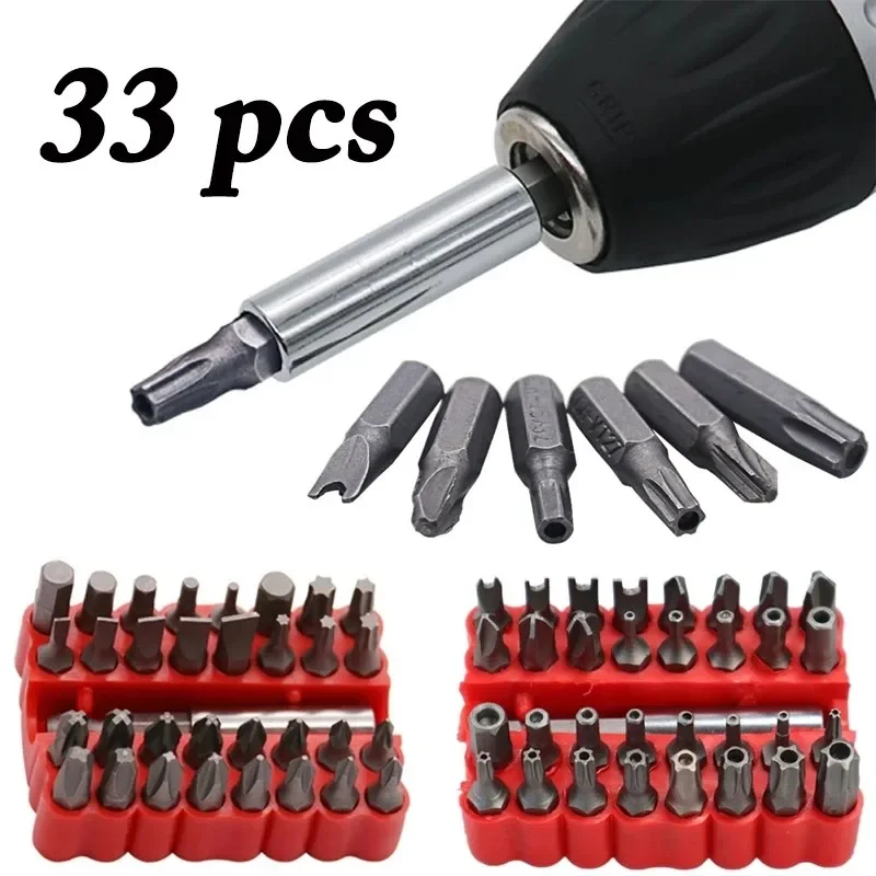 33pcs Security Bit Set With Extension Bit Holder Tamper Star Screwdriver Bits Set Quick Release Bit Holder Hand Tools
33pcs Security Bit Set With Extension Bit Holder Tamper Star Screwdriver Bits Set Quick Release Bit Holder Hand Tools