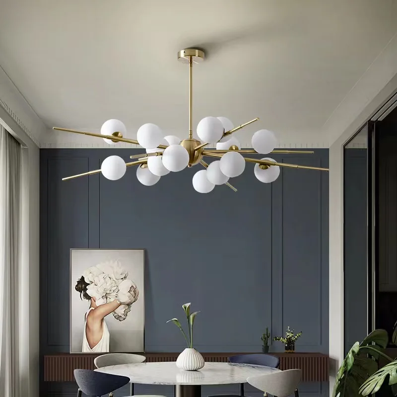 

Nordic Modern Luxury Pendant Lamp Simple Magic Bean Molecular Lamp Hanging Light Fixture Dining Living Room Bedroom Chandelier