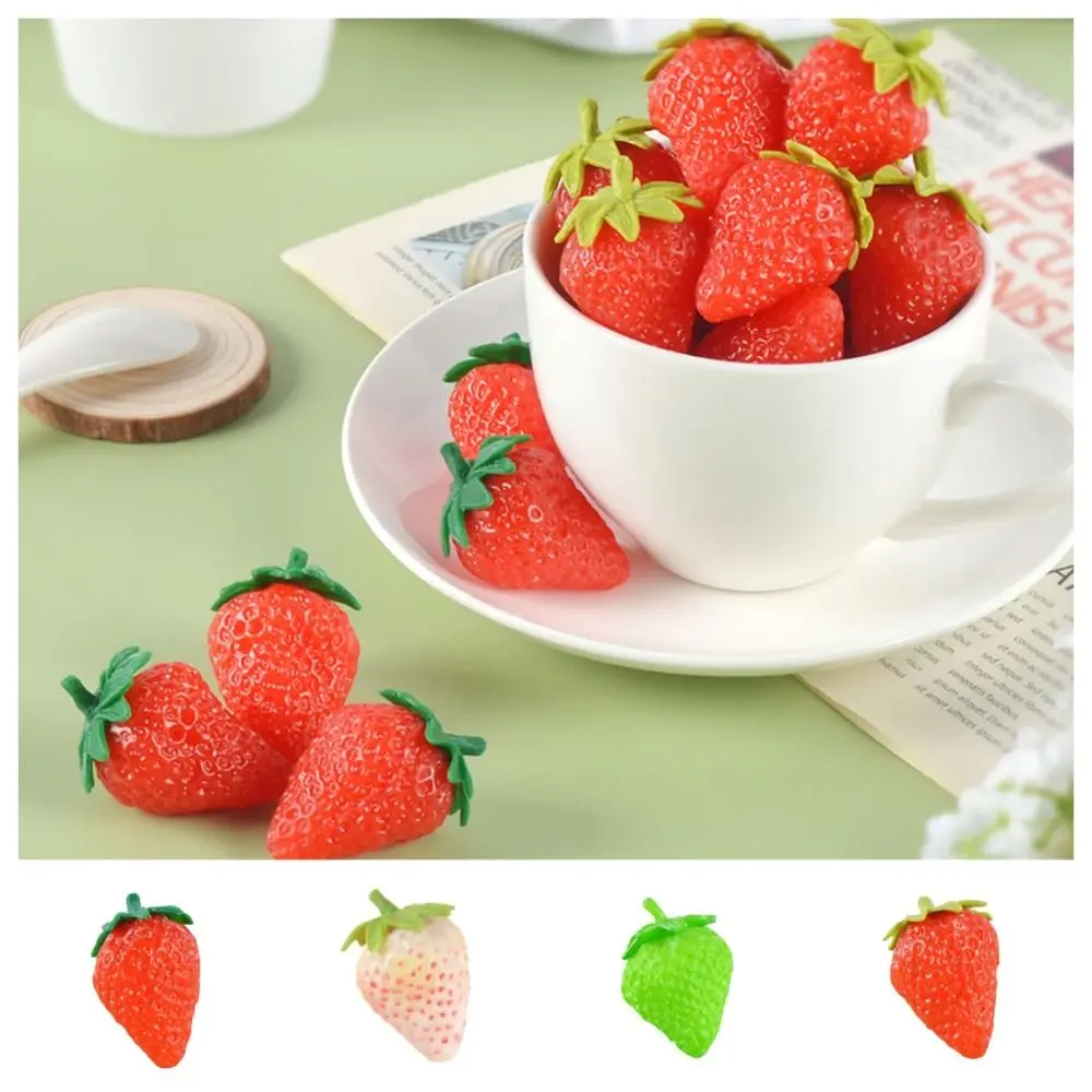 

PVC Simulation Strawberries Model Cooking Toys Pretend Play Artificial Strawberry Fake Simulation Food Simulation Kitchen Toy