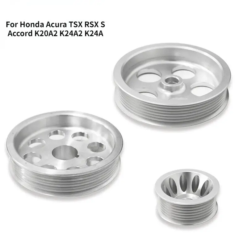 

Underdrive Aluminum Pulley Kit For Honda Accord Acura TSX RSX S 2.0L K20A2 K24A2 K24A4 K24A8