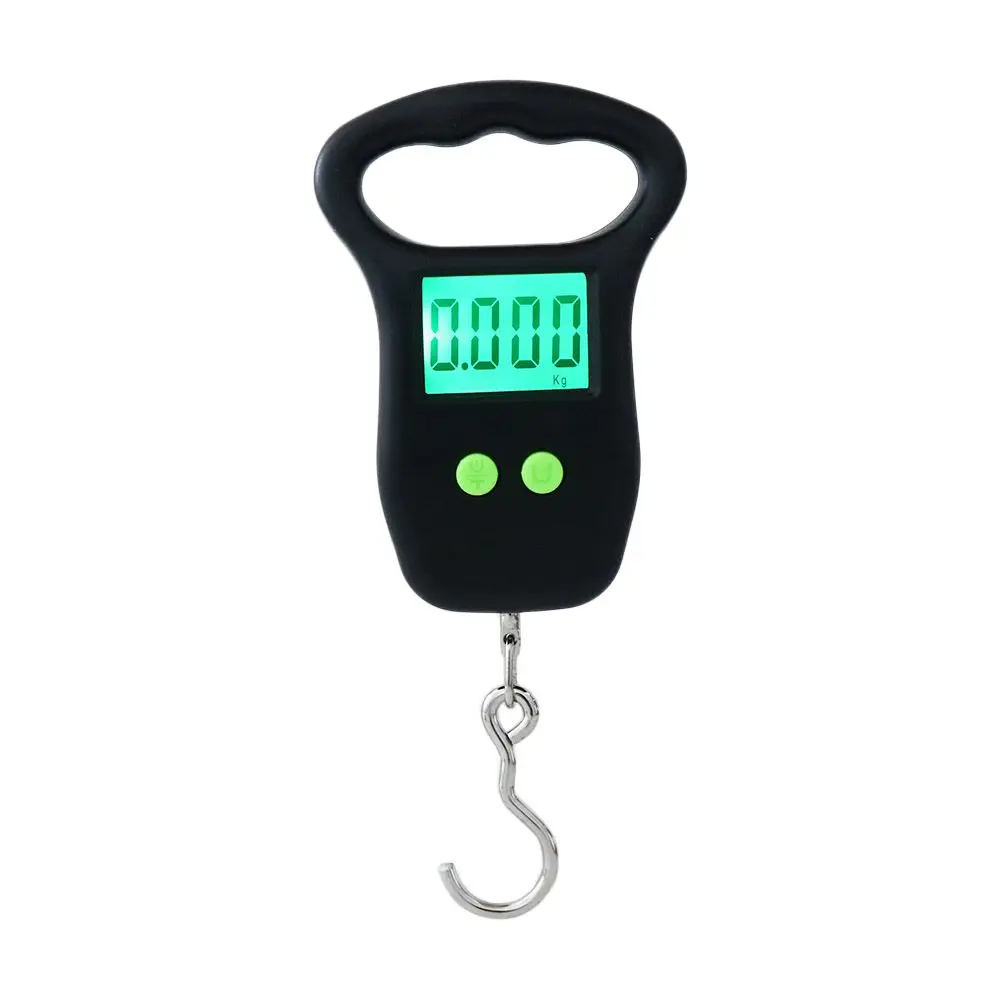 

Portable Hand Held Digital Luggage Scale 50Kg 10g Fish Hook Hanging Scale Measuring Tape BackLight LCD Display 50% Off