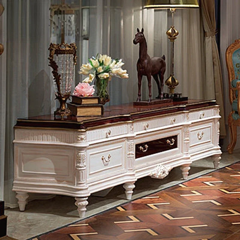 Neoclassical solid wood TV cabinet luxury French court floor cabinet European audio-visual cabinet custom furniture
Neoclassical solid wood TV cabinet luxury French court floor cabinet European audio-visual cabinet custom furniture