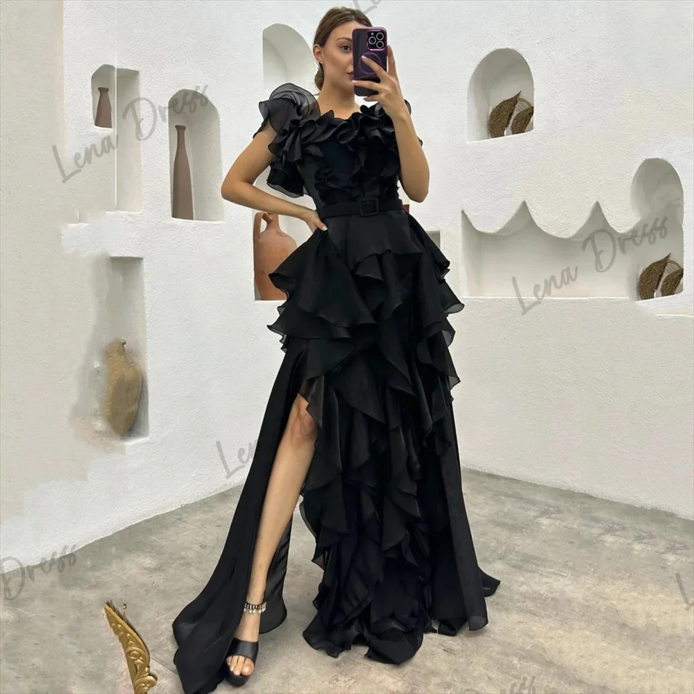 Lena-Legs slit A-shaped 2024 off shoulder chiffon ball dress noble multi-layer vest De Noche
Lena-Legs slit A-shaped 2024 off shoulder chiffon ball dress noble multi-layer vest De Noche