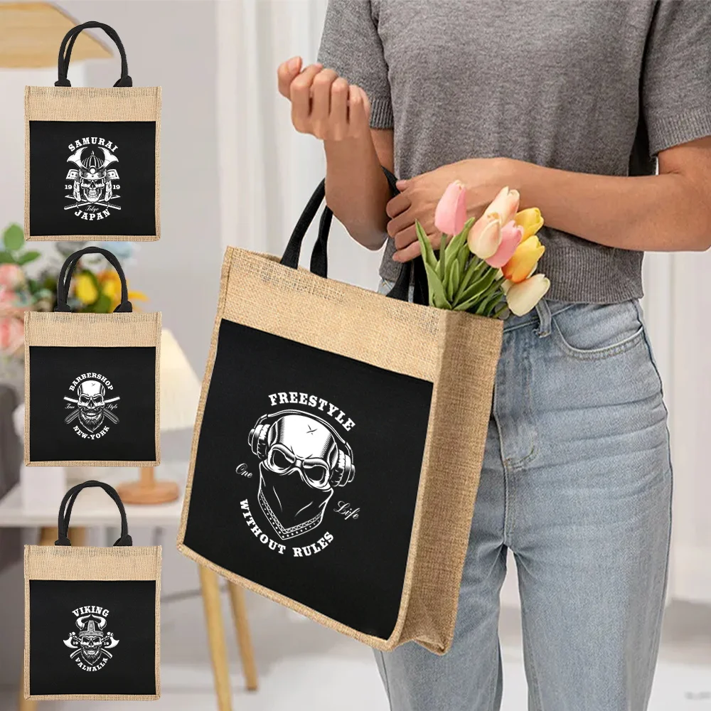 Eco-friendly Shopping Bag Reusable Shoulder Tote Bag Women's Linen Tote Bag Skull2 Pattern Print for Grocery Shopping Tote
Eco-friendly Shopping Bag Reusable Shoulder Tote Bag Women's Linen Tote Bag Skull2 Pattern Print for Grocery Shopping Tote