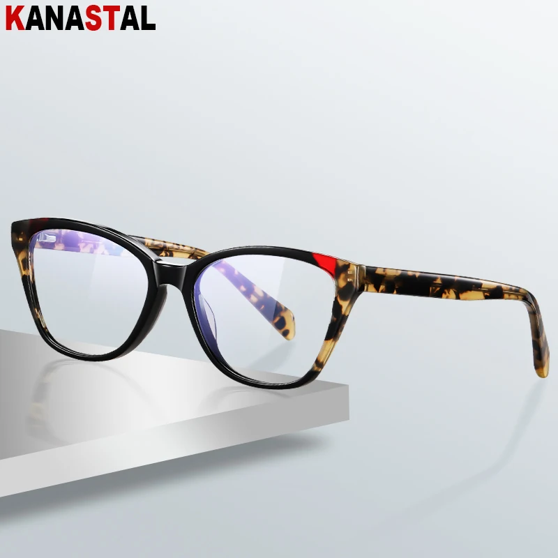 

Women Blue Light Blocking Glasses Acetate Filbre Multicolour Computer Eyewear Men Anti Ray Prescription Optics Eyeglasses Frame