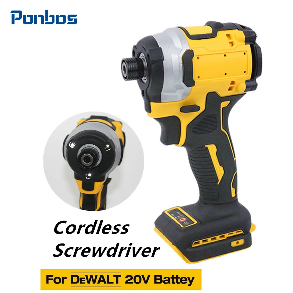 

Cordless Brushless Electric Driver 1/4" Impact Drill Repair Hex Wrench Electric Screwdriver Tool for DeWALT 18V Battery