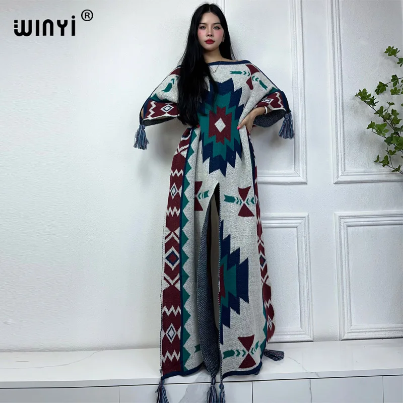 WINYI новый геометрический принт Комфортный теплый модный кафтан праздничное платье Элегантное Африканское Бохо зимний кафтан для женщин женское длинное платье
WINYI новый геометрический принт Комфортный теплый модный кафтан праздничное платье Элегантное Африканское Бохо зимний кафтан для женщин женское длинное платье