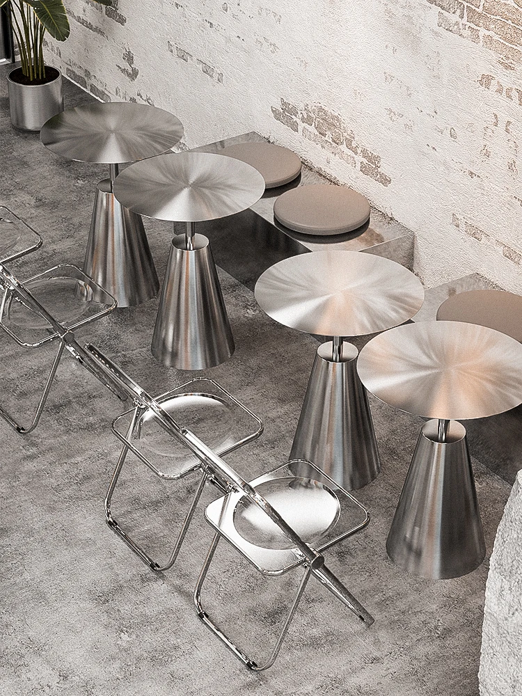 Milk Tea Shop Stainless Steel Small Coffee Table Industrial Style round Table Coffee Shop Table and Chair Combination
Milk Tea Shop Stainless Steel Small Coffee Table Industrial Style round Table Coffee Shop Table and Chair Combination