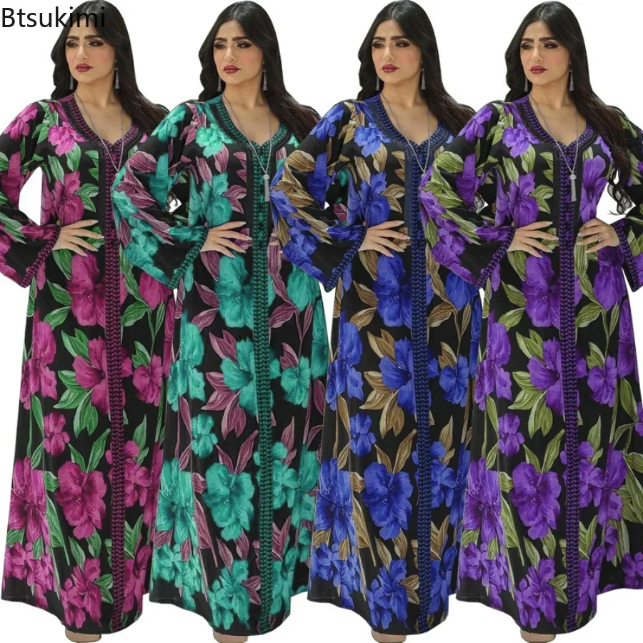 2024 Women's Turkey Eid Muslim Party Dress Printed Diamond Lace Dress Morocco Abaya Kaftan Eid Evening Dresses Dubai Islam Robe
2024 Women's Turkey Eid Muslim Party Dress Printed Diamond Lace Dress Morocco Abaya Kaftan Eid Evening Dresses Dubai Islam Robe