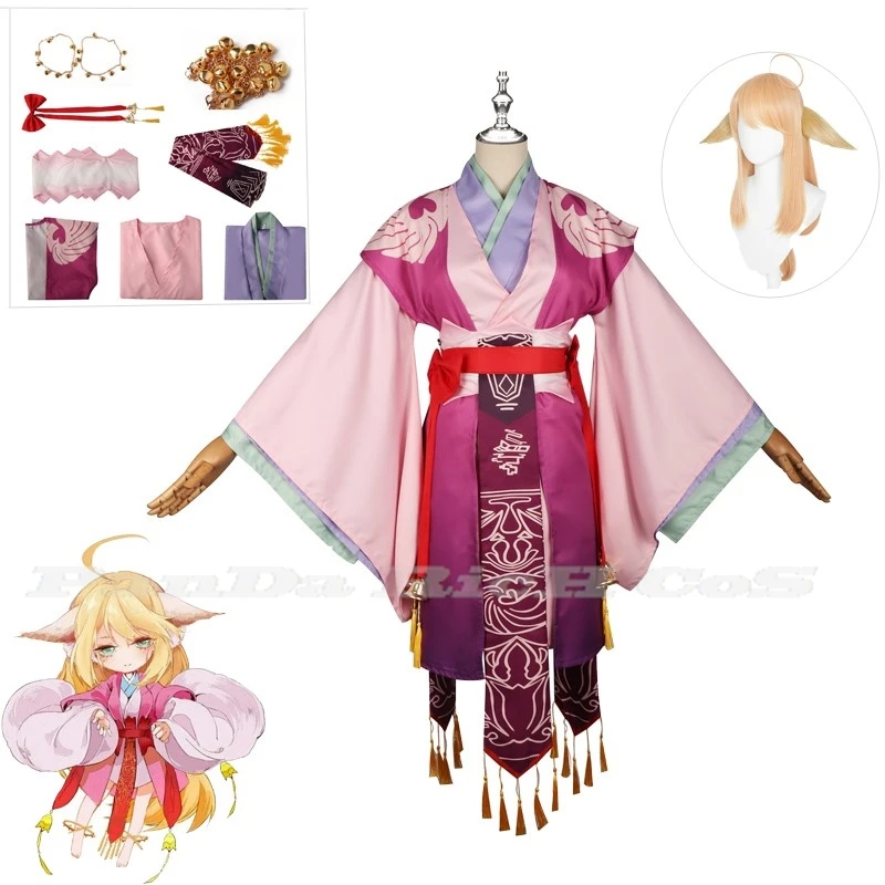 

Anime Fox Spirit Matchmaker TuShan Susu Cosplay Costume Susu Wig Purple Printing Hanfu Skirt Uniform Woman Kawaii Halloween Suit