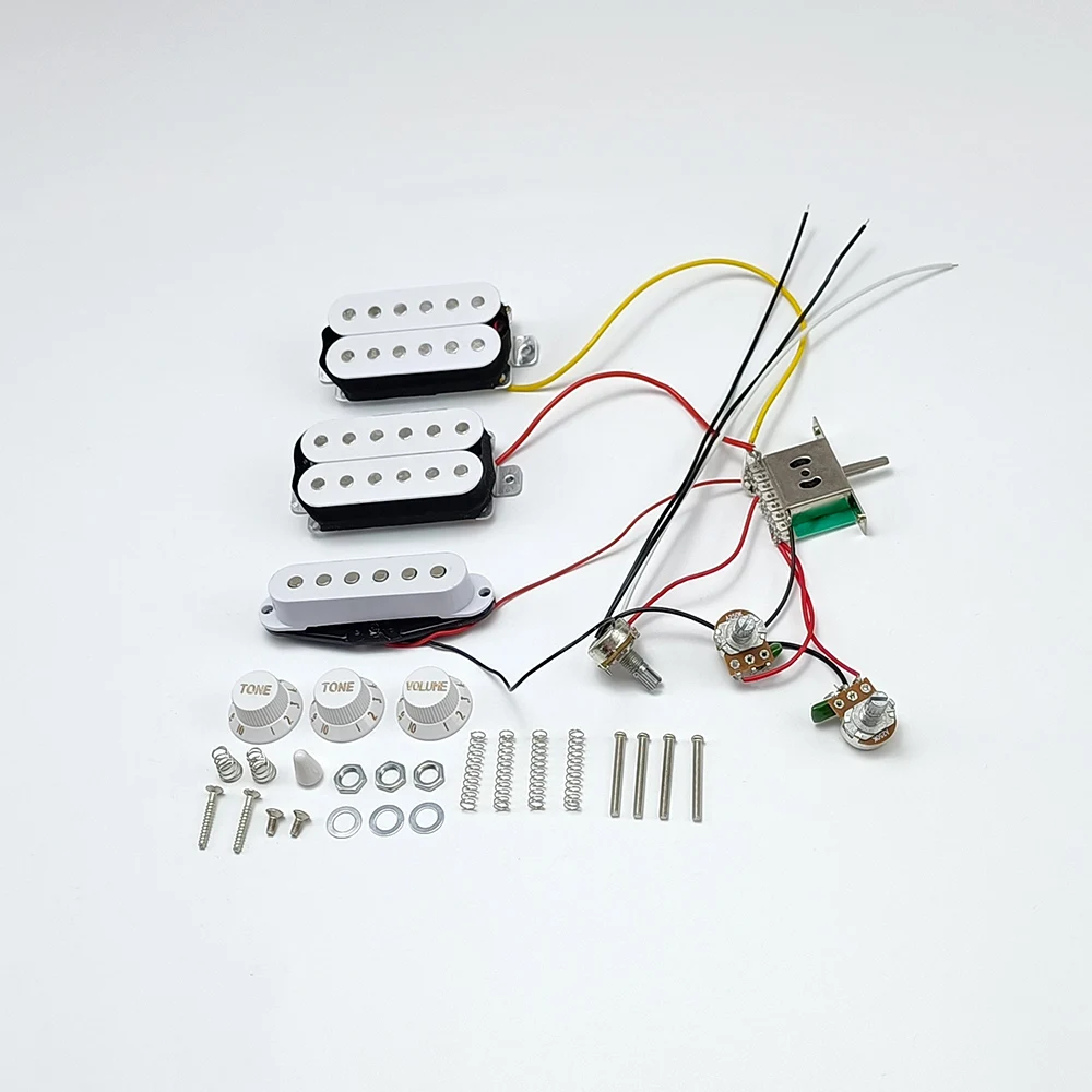 HSH Guitar Humbucker Pickups With 5-way Switch 250K Potentiometer 2T1V Wiring Harness Prewired Black/White
HSH Guitar Humbucker Pickups With 5-way Switch 250K Potentiometer 2T1V Wiring Harness Prewired Black/White