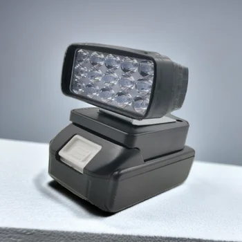 휴대용 18V 리튬 이온 배터리 무선 휴대용 손전등, USB 충전기 및 스위치 마키타 포함 LED 조명, 비상 투광등