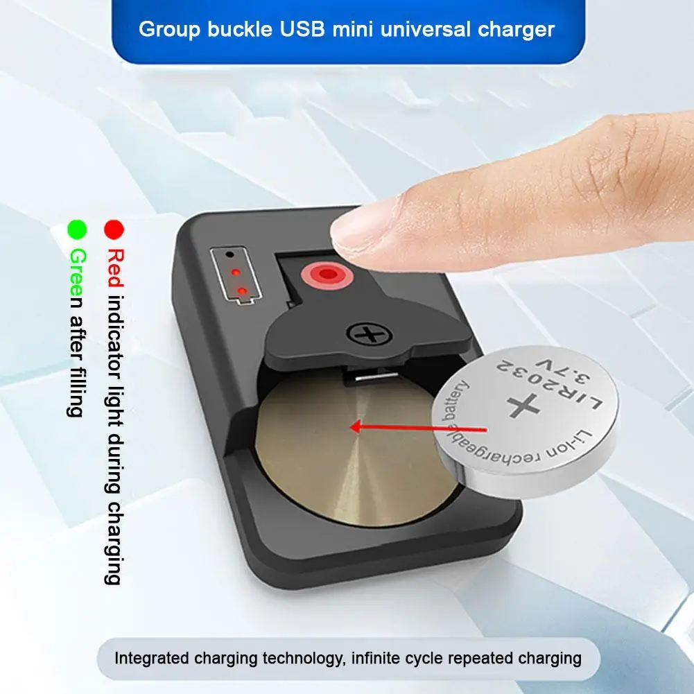 Universal Portable Button Battery Charger with LED Indicator Light For LIR1025/1220/1254/1620/1632/2016/2025/2032/2430/2450
Universal Portable Button Battery Charger with LED Indicator Light For LIR1025/1220/1254/1620/1632/2016/2025/2032/2430/2450
