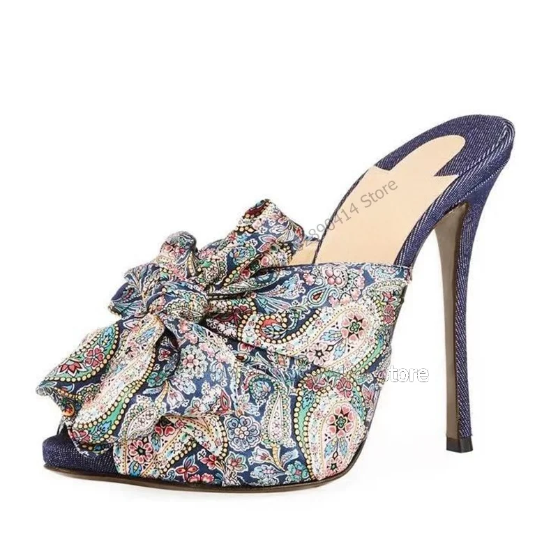 Mixed Color Floral Totem Print Knot Slippers Slip On Women Shoes Stilettos High Heels Elegant Fashion 2023 Zapatos Para Mujere
Mixed Color Floral Totem Print Knot Slippers Slip On Women Shoes Stilettos High Heels Elegant Fashion 2023 Zapatos Para Mujere