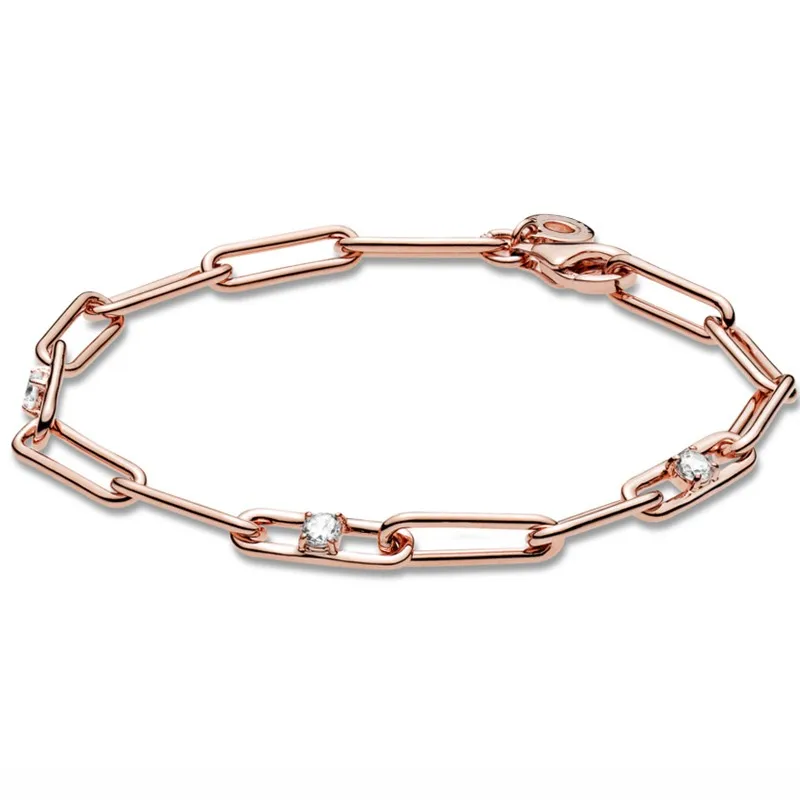 Authentic 925 Sterling Silver Moments Rose Link Chain & Stones Bracelet Bangle Fit Bead Charm Diy Fashion Jewelry
Authentic 925 Sterling Silver Moments Rose Link Chain & Stones Bracelet Bangle Fit Bead Charm Diy Fashion Jewelry