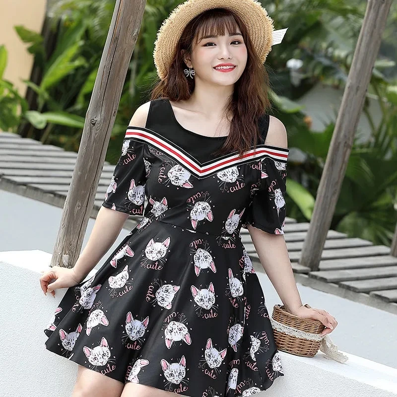 Plus Size 8XL 140kg One-Piece Cartoon Swimsuit Women Korean Conservative Skirt Style Off Shoulder Summer Beach Holiday Swimwear
Plus Size 8XL 140kg One-Piece Cartoon Swimsuit Women Korean Conservative Skirt Style Off Shoulder Summer Beach Holiday Swimwear