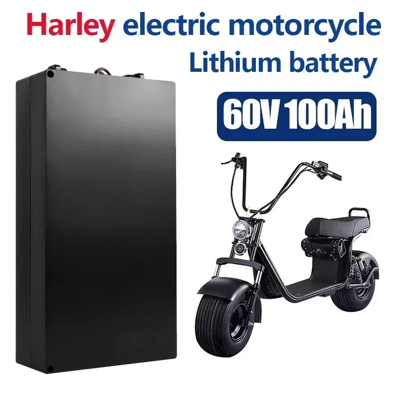 

Harley Electric Car Lithium Battery Waterproof 18650 Battery 60V 100Ah for Two Wheel Foldable Citycoco Electric Scooter Bicycle