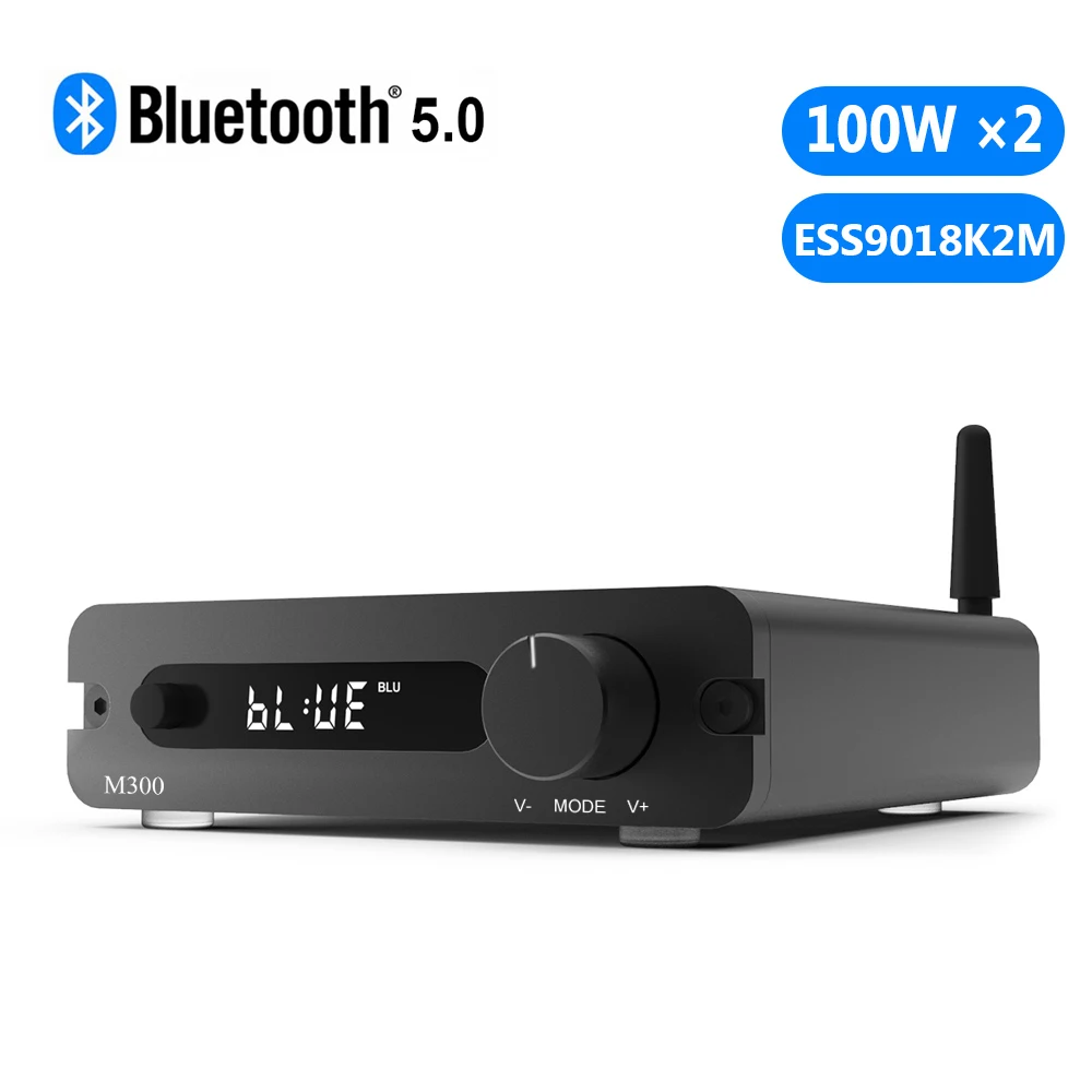 

New M300 DAC Bluetooth Amplifier ESS9018K2M Stereo Hi-Fi Home Theater Amplifier 32Bit/192kHz Class D Mini Power Amp 100W x2