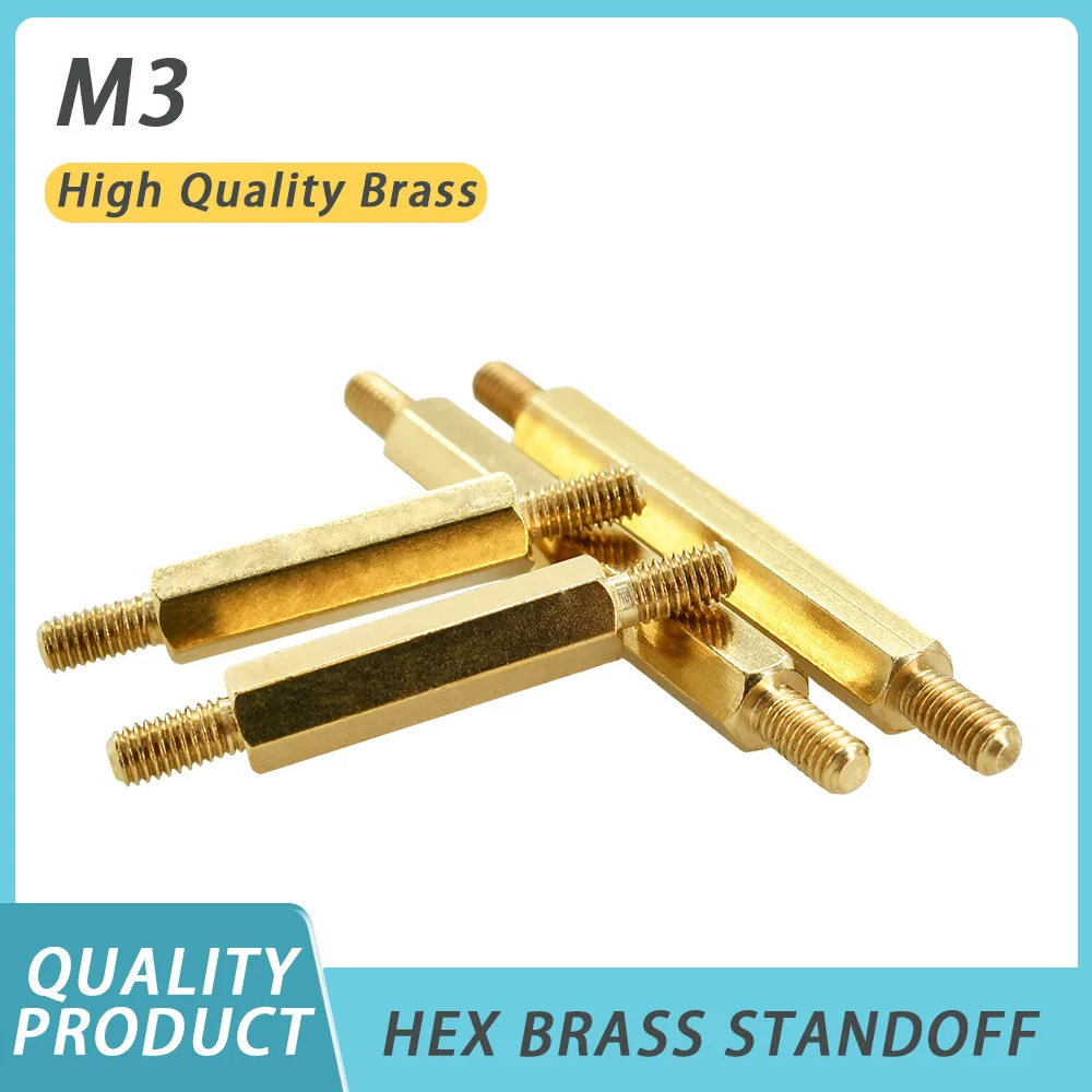 

M3 Copper Threaded Motherboard Standoff Board Stud Bracket Hex Brass PCB Support Pillars crews Bolts Hexagon Spacers Standoffs