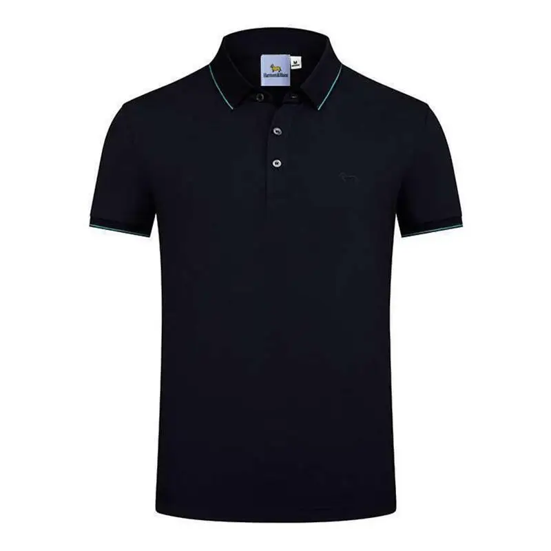 

New Men Summer Casual Polos Shirts Cotton Short Sleeve Harmont Shirt Embroidery Blaine Shirts