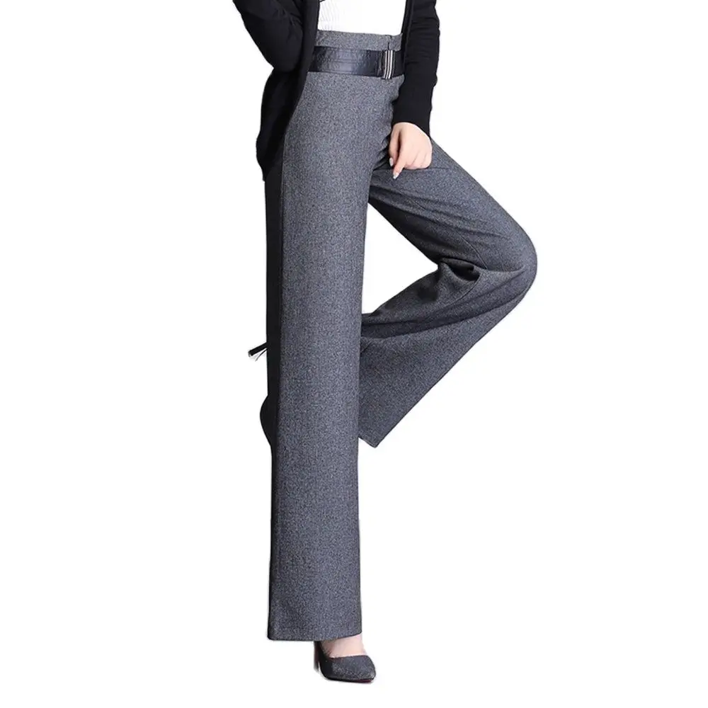 2023 Autumn Winter New Fashion Metal Buckle Straight Leg Pants Women High Waist Ironless Black Grey Thicken Warm Woolen Trousers
2023 Autumn Winter New Fashion Metal Buckle Straight Leg Pants Women High Waist Ironless Black Grey Thicken Warm Woolen Trousers