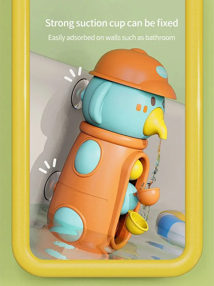 Bath Bathtub Toys for Toddlers 1 2 3 Years Old Duck Rotatable Waterwheel Bathroom Strong Suckers Water Scoop Fun Bath Toys Gifts Bath Bathtub Toys for Toddlers 1 2 3 Years Old Duck Rotatable Waterwheel Bathroom Strong Suckers Water Scoop Fun Bath Toys Gifts