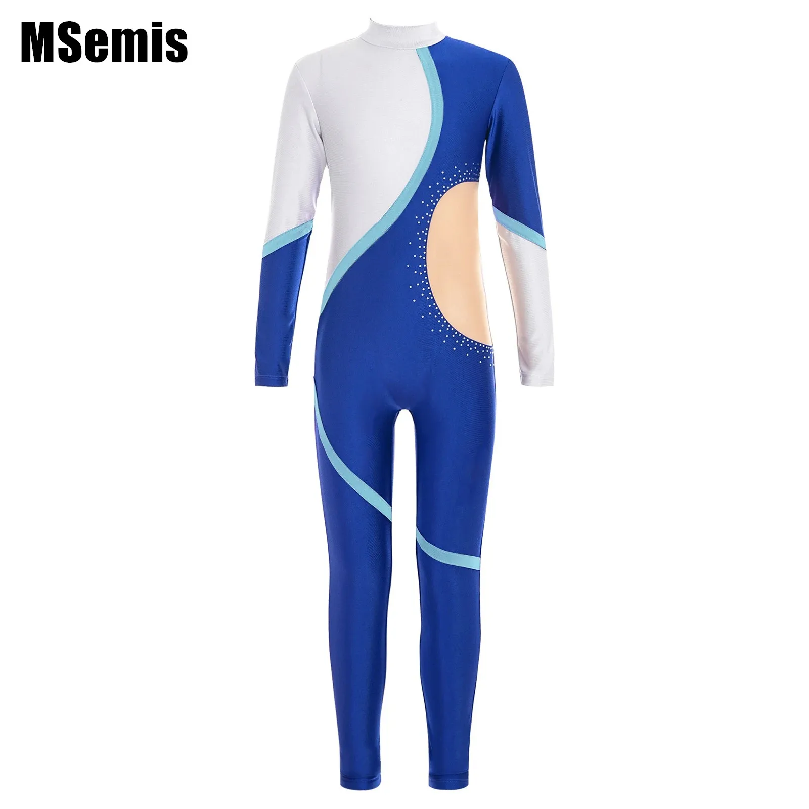 Kids Girls Gymnastics Jumpsuits Contrast Color Patchwork Shiny Rhinestones Decorated Untard Mock Neck Long Sleeve Bodysuit
Kids Girls Gymnastics Jumpsuits Contrast Color Patchwork Shiny Rhinestones Decorated Untard Mock Neck Long Sleeve Bodysuit