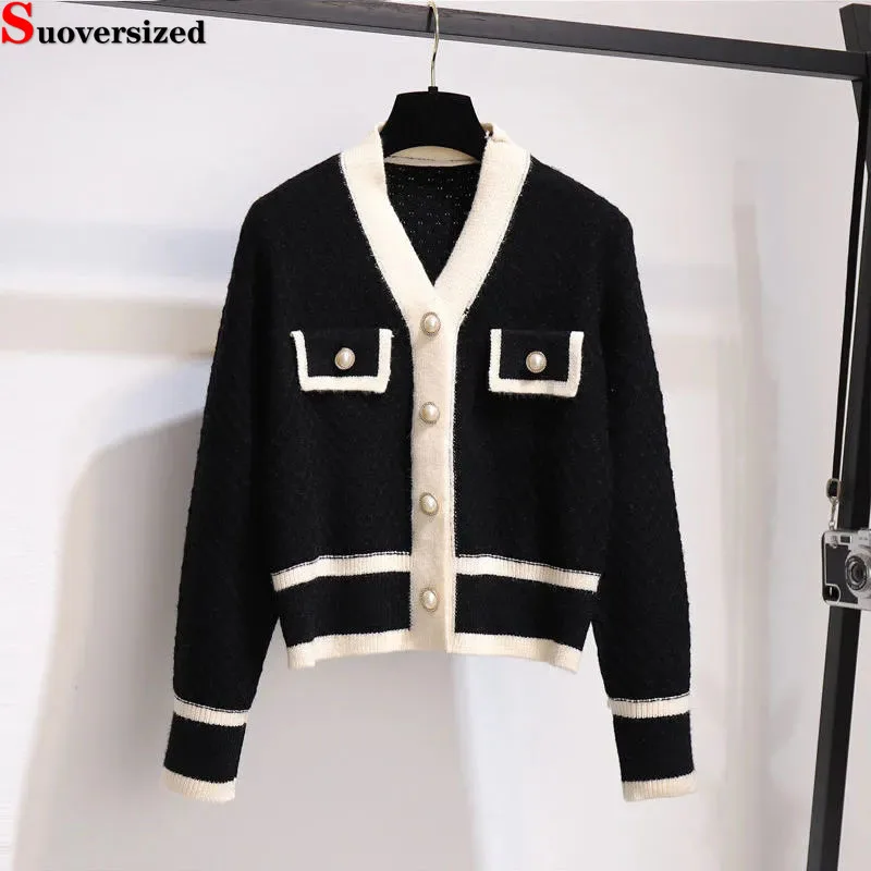 Korean Fashion Knitwear Chic coats Elegant Knit Patchwork Cardigan short jackets Spring Causal Women Vintage Slim Strickjacke
Korean Fashion Knitwear Chic coats Elegant Knit Patchwork Cardigan short jackets Spring Causal Women Vintage Slim Strickjacke