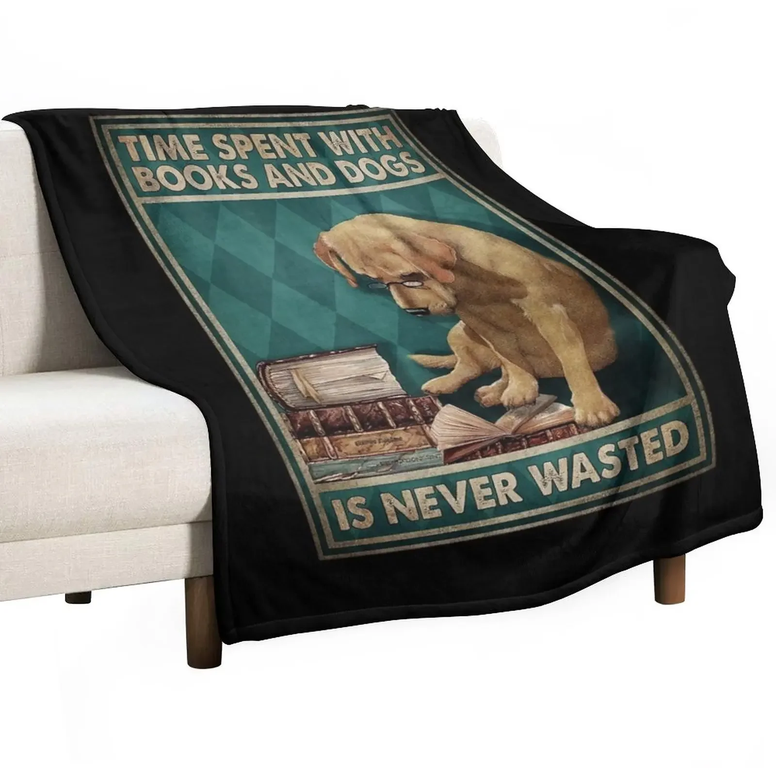 

Time spent with books and dogs is never wasted dog lover Throw Blanket for babies Thermal Blankets