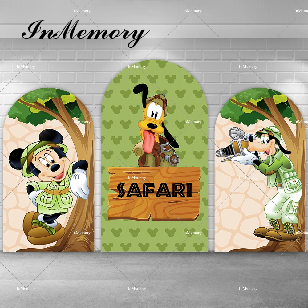 

Green Forest Mickey Mouse Goofy Chiara Arch Backdrop Cover Photography Backgrounds Boys Safari Jungle Birthday Party Banner